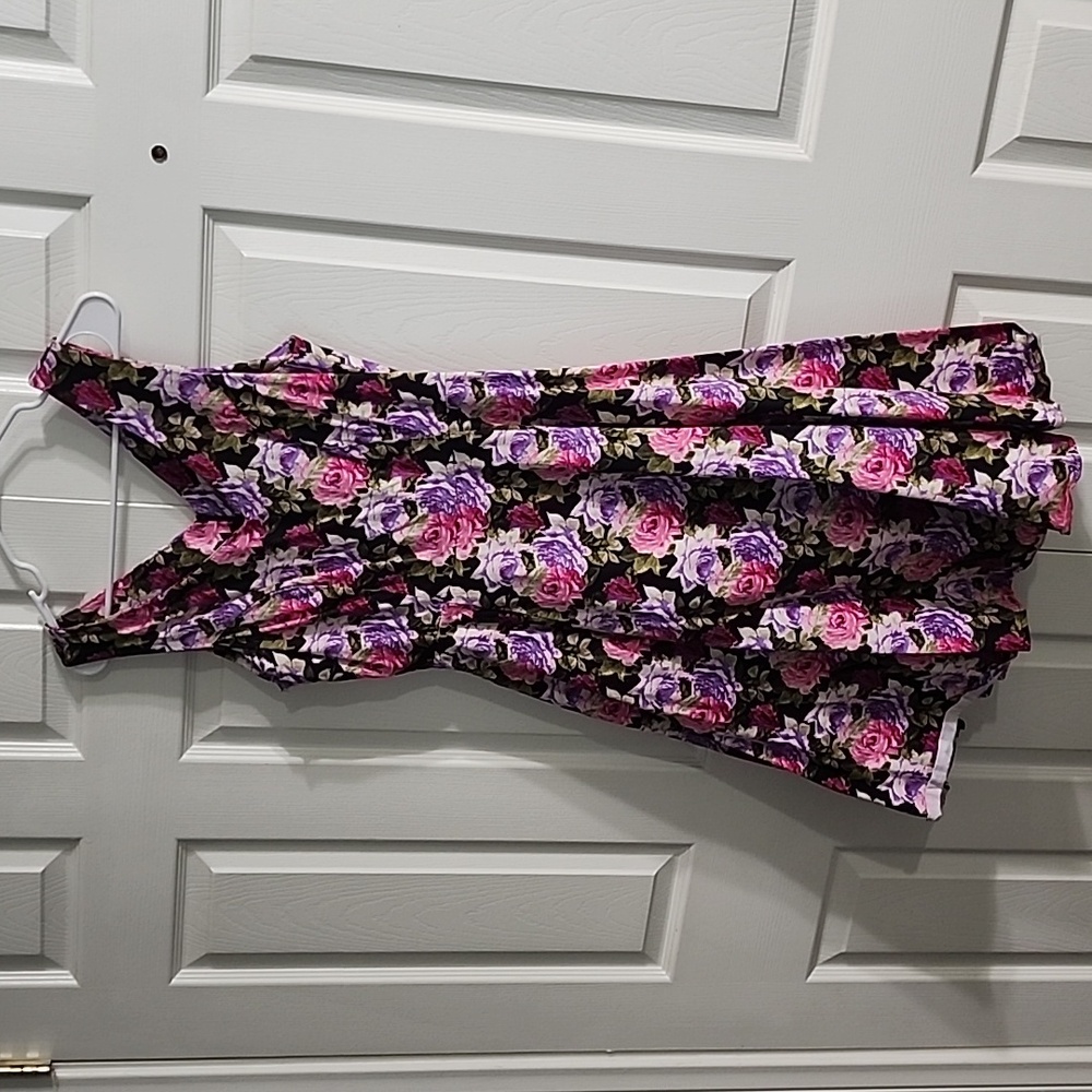 Eva Rose Floral Roses Vintage Style Swing Dress